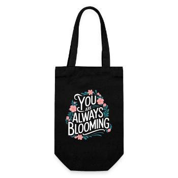 You always bloom on floral motif - Gift Bag for Bottles - black - Front