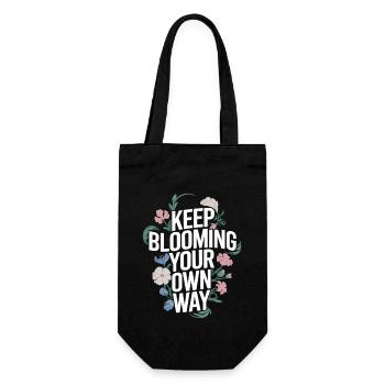 Keep Blooming Your Own Way Botanical - Gift Bag for Bottles - black - Front