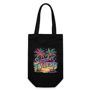 Summer Vibes Holiday Shirt - Gift Bag for Bottles - black - Front