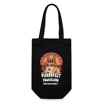 Pawcelona Barcelona Cat Design - Gift Bag for Bottles - black - Front