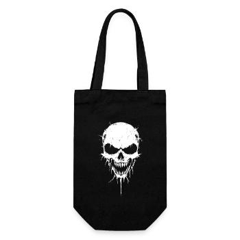 Crâne fondant avec une grimace souriante - Sac à bouteille - noir - Devant
