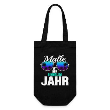 Malle Mallorca Party Urlaub Bier Feiern Geschenk - Geschenkbeutel für Flaschen - Schwarz - Vorne