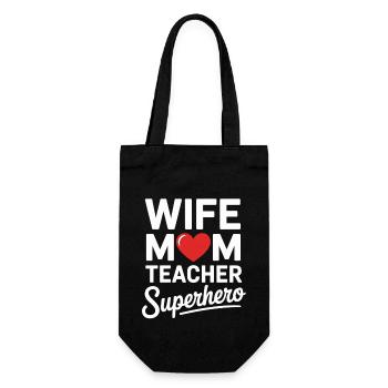 Épouse, maman, enseignante, héroïne - Sac à bouteille - noir - Devant