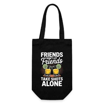 Shots only with friends - Gift Bag for Bottles - black - Front