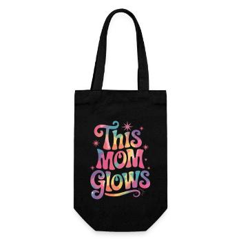 Proud mom with glow effect - Gift Bag for Bottles - black - Front