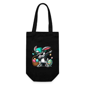 Stylish bunny with Easter basket - Gift Bag for Bottles - black - Front