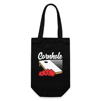 Cornhole Spieler Stilvolles Cornhole Design - Geschenkbeutel für Flaschen - Schwarz - Vorne