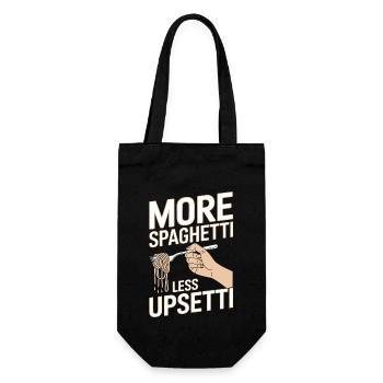 More Spaghetti Less Upsetti - Geschenkbeutel für Flaschen - Schwarz - Vorne