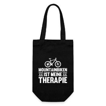 MOUNTAINBIKEN IST MEINE THERAPIE MTB Lustiges - Geschenkbeutel für Flaschen - Schwarz - Vorne