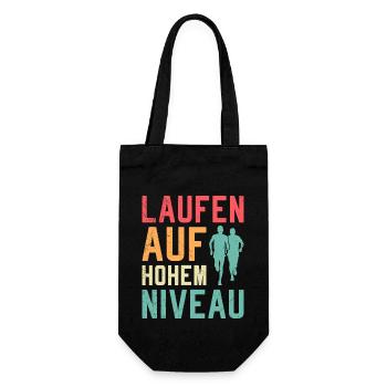 Läufer LAUFEN AUF HOHEM NIVEAU Lustiges - Geschenkbeutel für Flaschen - Schwarz - Vorne