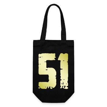 51 Zahl Vintage - Geschenkbeutel für Flaschen - Schwarz - Vorne