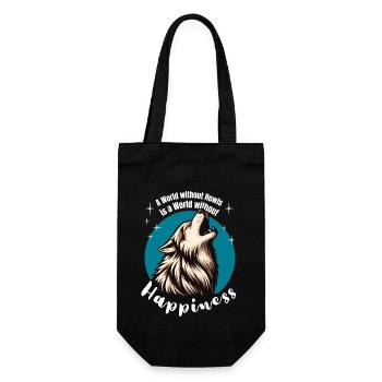 Wolf Forest Wildlife Nature Conservationist Animal Welfare - Gift Bag for Bottles - black - Front