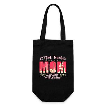 STEM Teacher Mom The Idol The Myth STEM Educator - Geschenkbeutel für Flaschen - Schwarz - Vorne