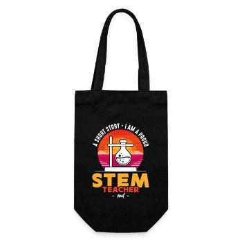 STEM Teacher A Short Story I Am A Science Teacher - Gift Bag for Bottles - black - Front