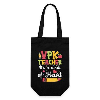 Vpk -lehrer Es Ist Eine Arbeit Von Herz - Geschenkbeutel für Flaschen - Schwarz - Vorne
