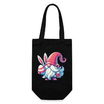 Ostern Gnom Mit Ei Wichtel Zwerg - Geschenkbeutel für Flaschen - Schwarz - Vorne