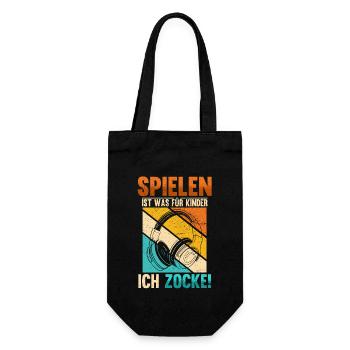 Spielen Ist Was Für Kinder Ich Zocke Gamer - Geschenkbeutel für Flaschen - Schwarz - Vorne