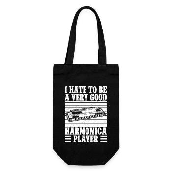 Harmonica Musican Hate To Be Very Good Player - Gift Bag for Bottles - black - Front