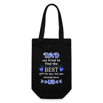 Funny Father's Day Saying for Dad - Gift Bag for Bottles - black - Front