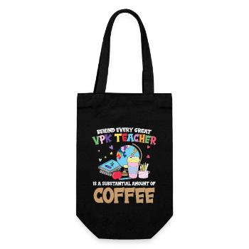 Behind every great VPK teacher is a - Gift Bag for Bottles - black - Front