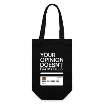 Entrepreneur Opinion Doesn't Pay My Bills Freelancer - Gift Bag for Bottles - black - Front