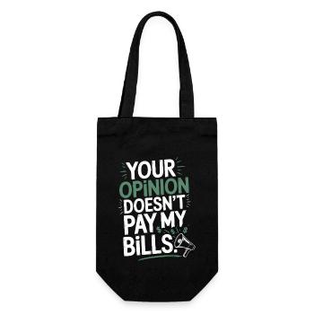 Entrepreneur Opinion Doesn't Pay My Bills Freelancer - Gift Bag for Bottles - black - Front