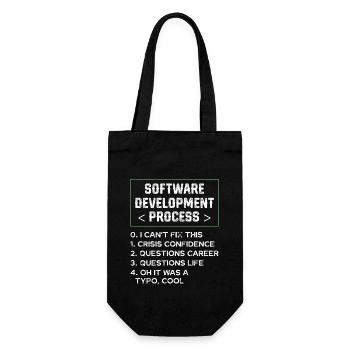 Softwareentwicklungsprozess Humor Programmierer - Geschenkbeutel für Flaschen - Schwarz - Vorne