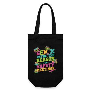 Gen X Wir Sind Der Grund Für Sicherheitsmeetings - Geschenkbeutel für Flaschen - Schwarz - Vorne