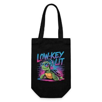 Tortue discrète - Sac à bouteille - noir - Devant