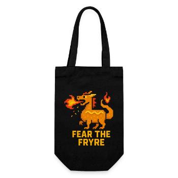 Fear the Fryre Corn Dog Dragon Pixel - Gift Bag for Bottles - black - Front