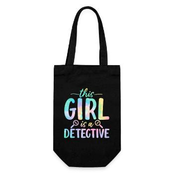 Lustige Forensik Mädchen Tatort Forensik Wissenschaft - Geschenkbeutel für Flaschen - Schwarz - Vorne