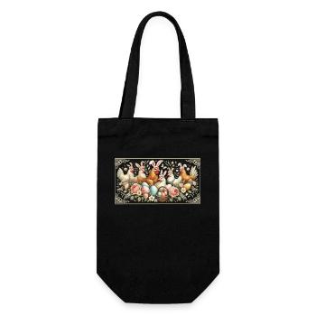 Pâques, poulets, poussins, esthétique vintage - Sac à bouteille - noir - Devant