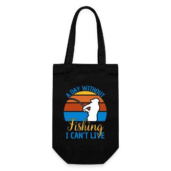 Fishing Saying Funny Fishing Design - Gift Bag for Bottles - black - Front