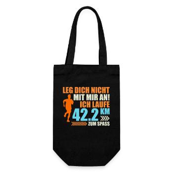 Läufer LEG DICH NICHT MIT MIR AN LAUFE ZUM SPAß - Geschenkbeutel für Flaschen - Schwarz - Vorne