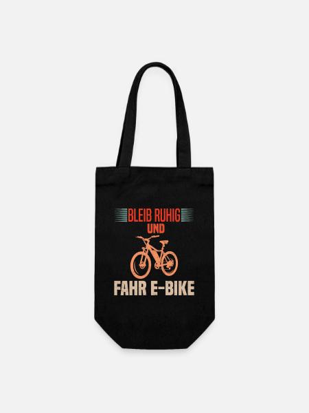 Elektro Rad BLEIB RUHIG UND FAHR E-BIKE Lustiges - Geschenkbeutel für Flaschen - Schwarz