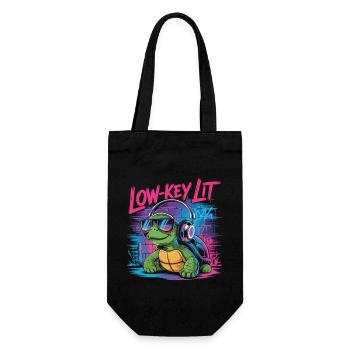 Low-Key Lit Schildkröte - Geschenkbeutel für Flaschen - Schwarz - Vorne