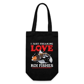 Koi Fische Nishikigoi Kois Geschenk - Geschenkbeutel für Flaschen - Schwarz - Vorne