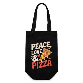 Peace, Love & Pizza - Gift Bag for Bottles - black - Front