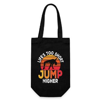 Hochsprung Life's Too Short Jump Higher - Geschenkbeutel für Flaschen - Schwarz - Vorne