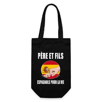 père et fils espagne espagnol papa - Sac à bouteille - noir - Devant