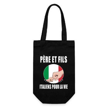 père et fils italie italien papa - Sac à bouteille - noir - Devant