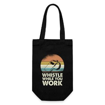 Whistle While You Work Motif Retro - Gift Bag for Bottles - black - Front