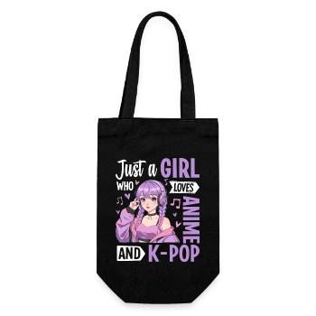 Just a Girl Who Loves Anime and K-Pop - Gift Bag for Bottles - black - Front