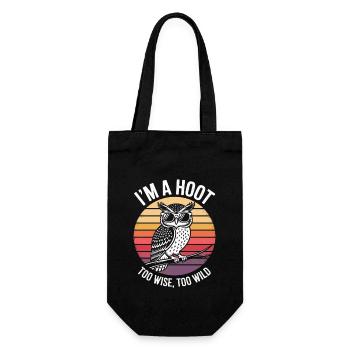 I ́M A Hoot Too Wise, Too Wild - Gift Bag for Bottles - black - Front