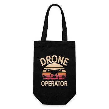 Drohnenpilot Retro Look - Geschenkbeutel für Flaschen - Schwarz - Vorne