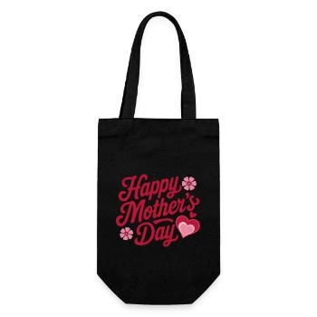 Loving Mother's Day Saying Design - Gift Bag for Bottles - black - Front