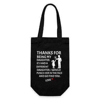 Danke, dass du meine Tochter bist Vater-Tochter - Geschenkbeutel für Flaschen - Schwarz - Vorne