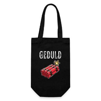 Geduld am Limit mit Dynamit Humor - Geschenkbeutel für Flaschen - Schwarz - Vorne