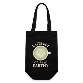 Matcha Aesthetic Latte Soft Girl Tea Over Coffee - Gift Bag for Bottles - black - Front