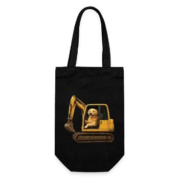 Golden Retriever - Geschenkbeutel für Flaschen - Schwarz - Vorne